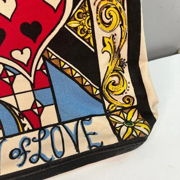 Brighton Queen Of Love Tote Bag With Heart Design & Bold Colors Purse Cards - Picture 3 of 16